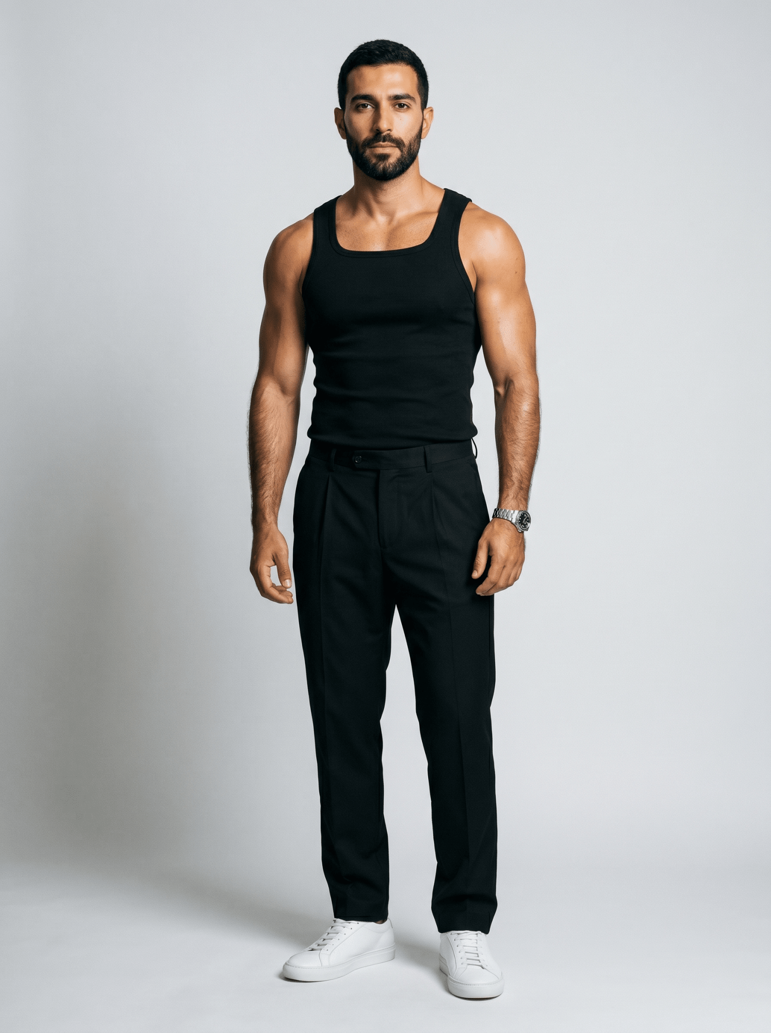 Camiseta Kael™ – Canalé Estructurado con Cuello Cuadrado