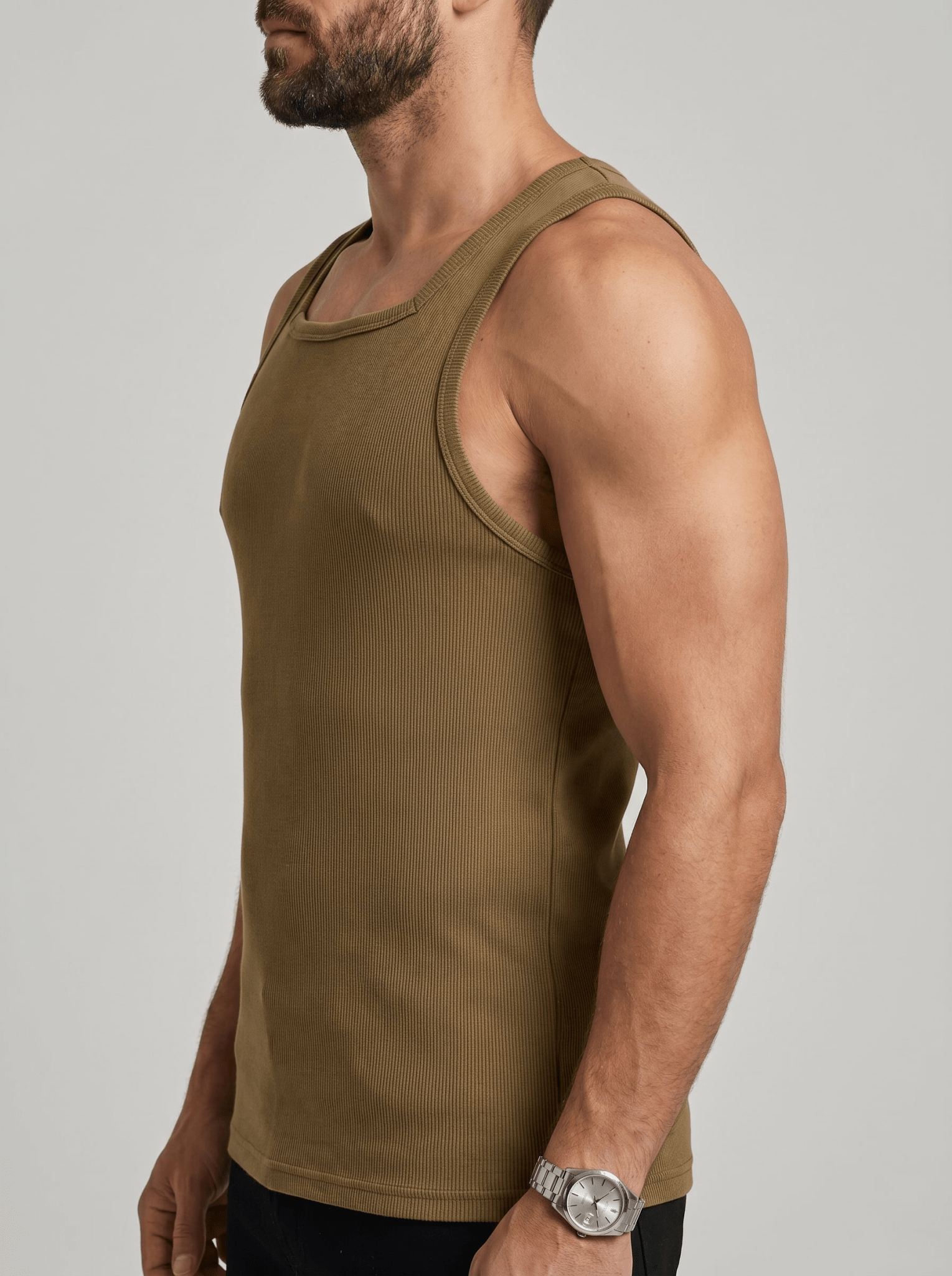 Camiseta Kael™ – Canalé Estructurado con Cuello Cuadrado