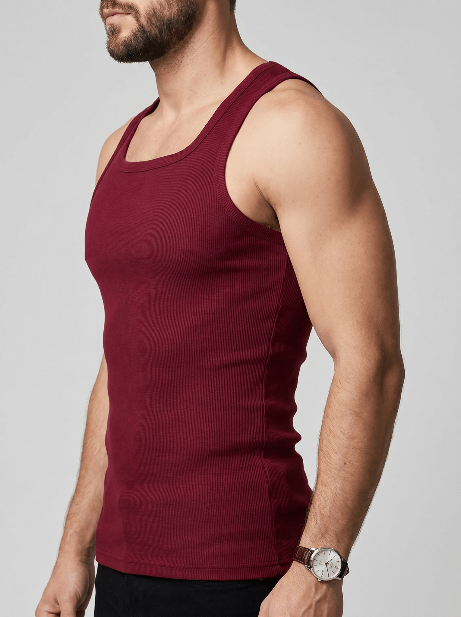 Camiseta Kael™ – Canalé Estructurado con Cuello Cuadrado