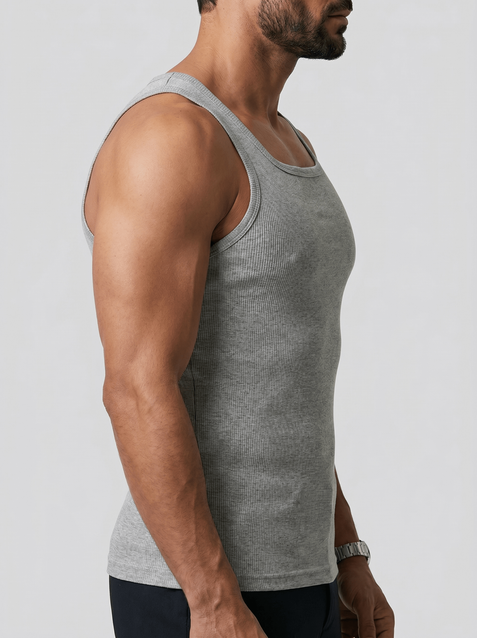 Camiseta Kael™ – Canalé Estructurado con Cuello Cuadrado