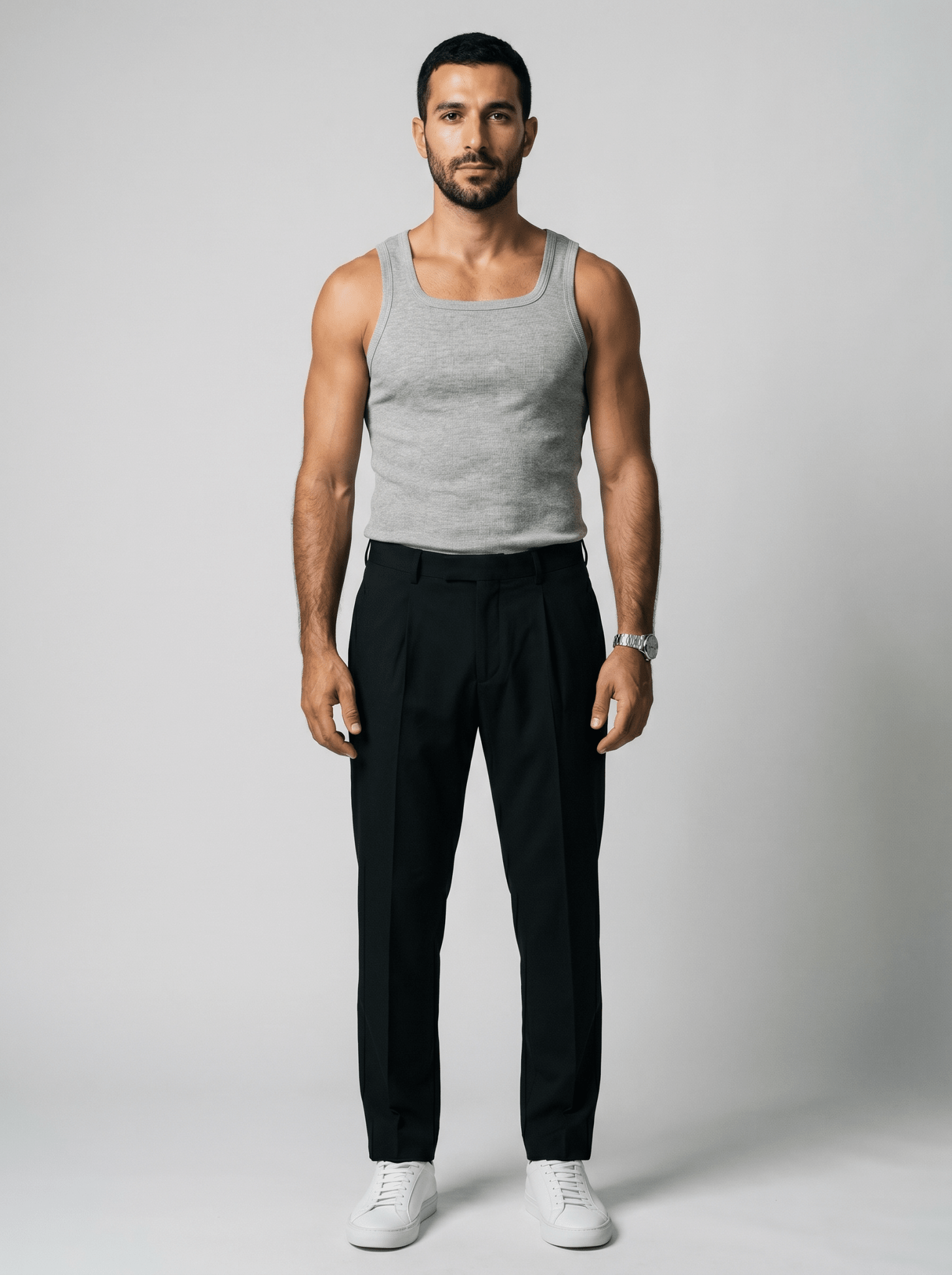 Camiseta Kael™ – Canalé Estructurado con Cuello Cuadrado