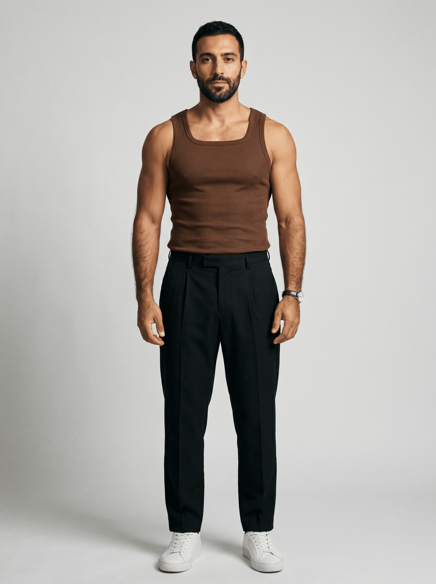Camiseta Kael™ – Canalé Estructurado con Cuello Cuadrado